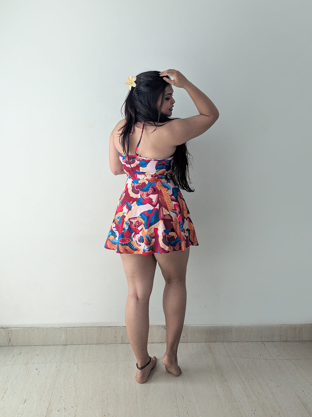 Cheekee Women's Fit & Flare Multicolor Dress โ Playful & Chic