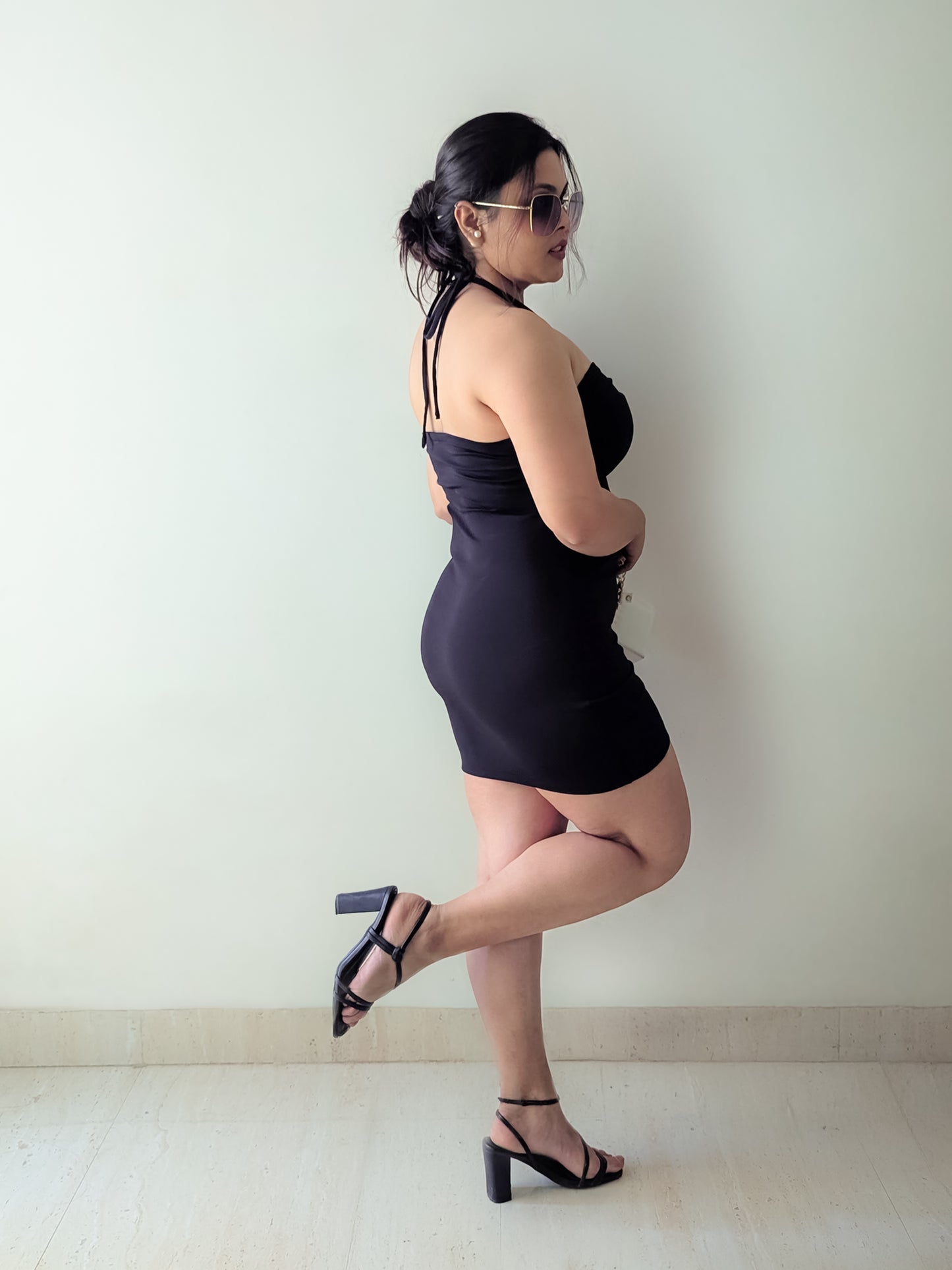Cheekee Women's Black Bodycon Dress – Elegant & Timeless