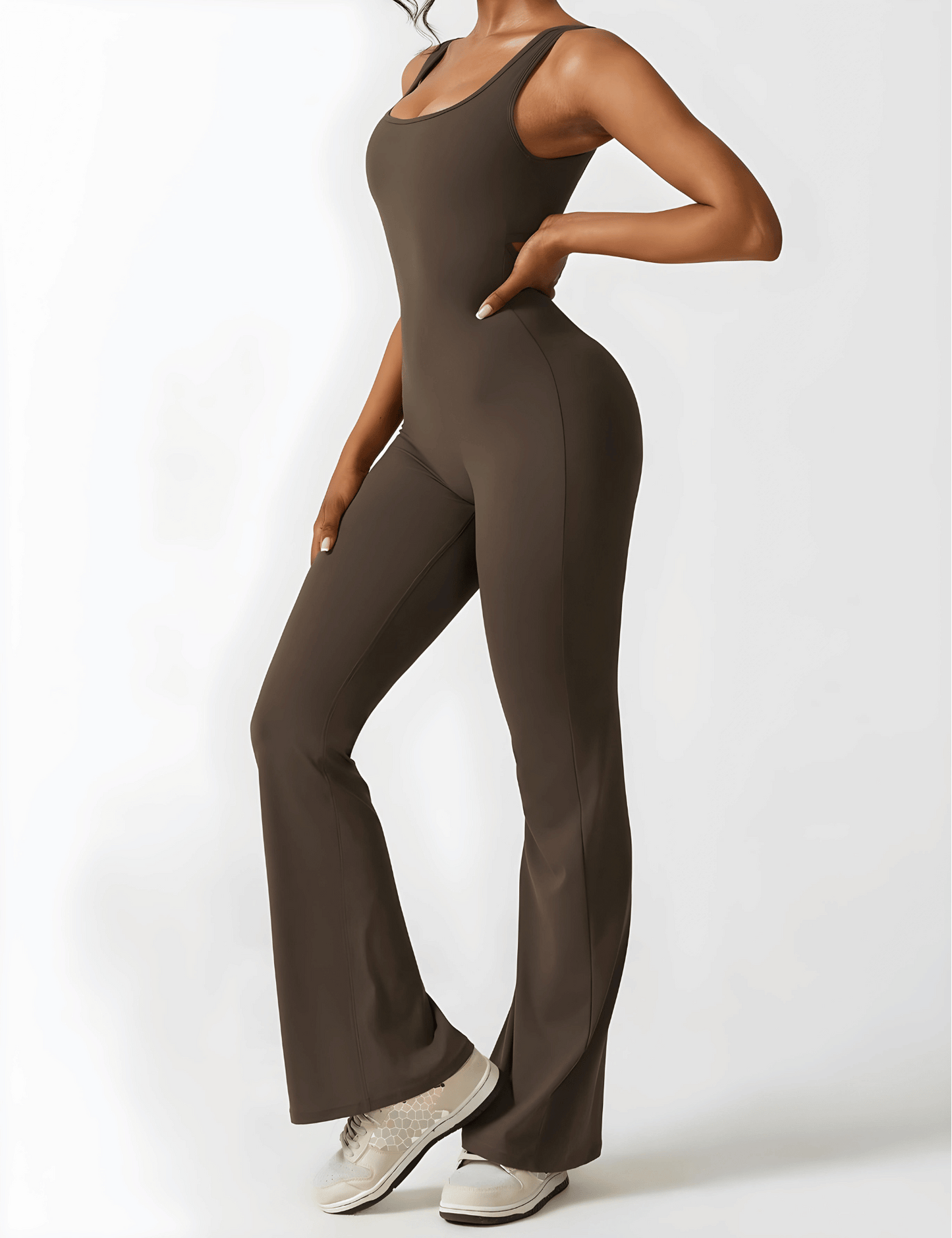 Cheekee V-Back Flared Jumpsuit
