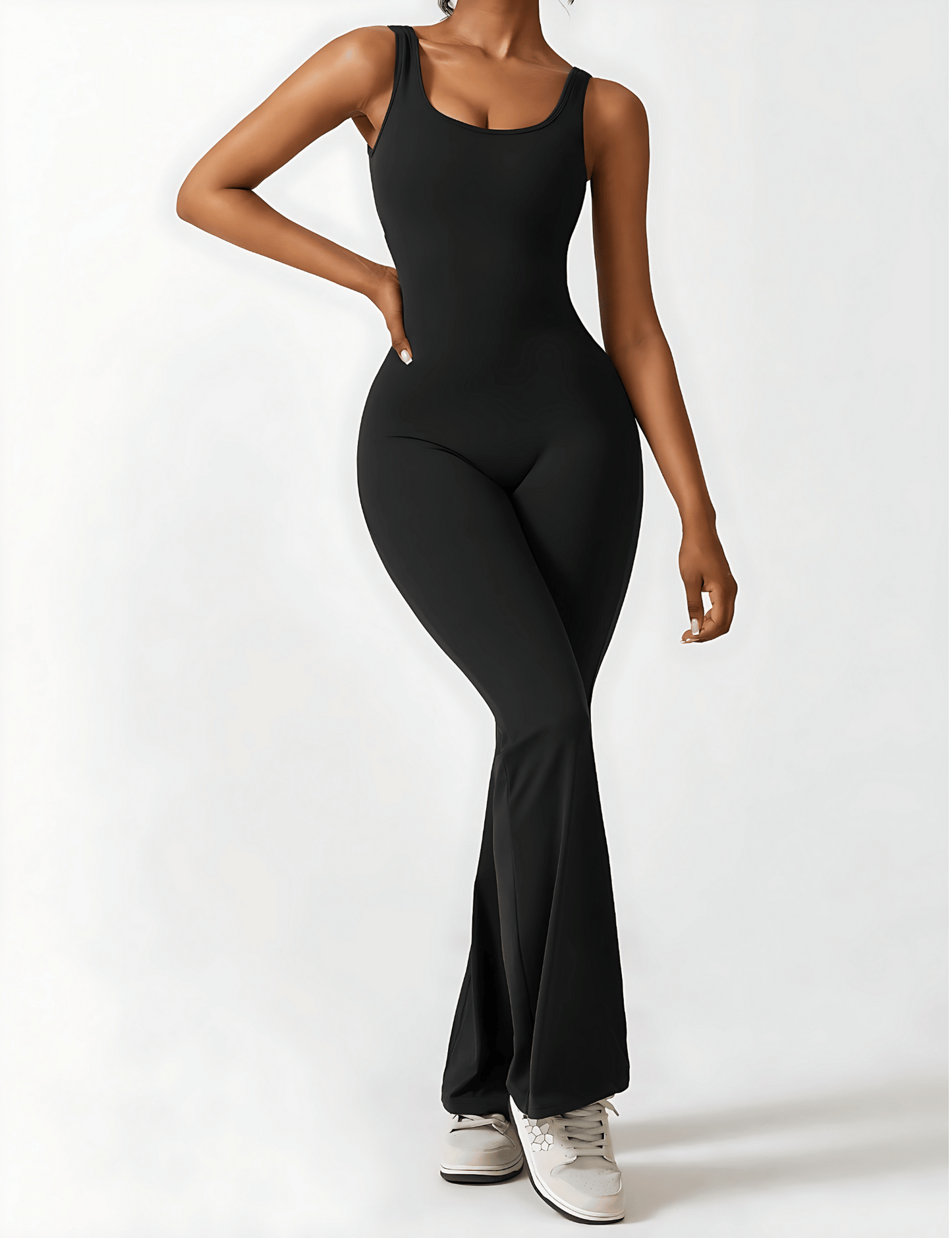Cheekee V-Back Flared Jumpsuit