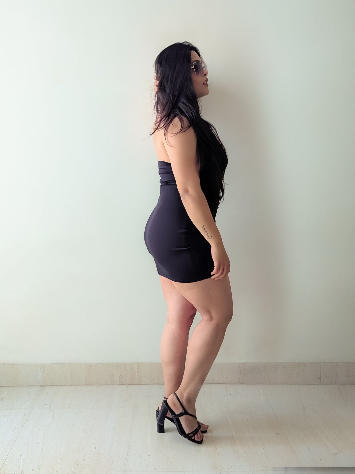 Cheekee Women's Black Bodycon Dress – Elegant & Timeless