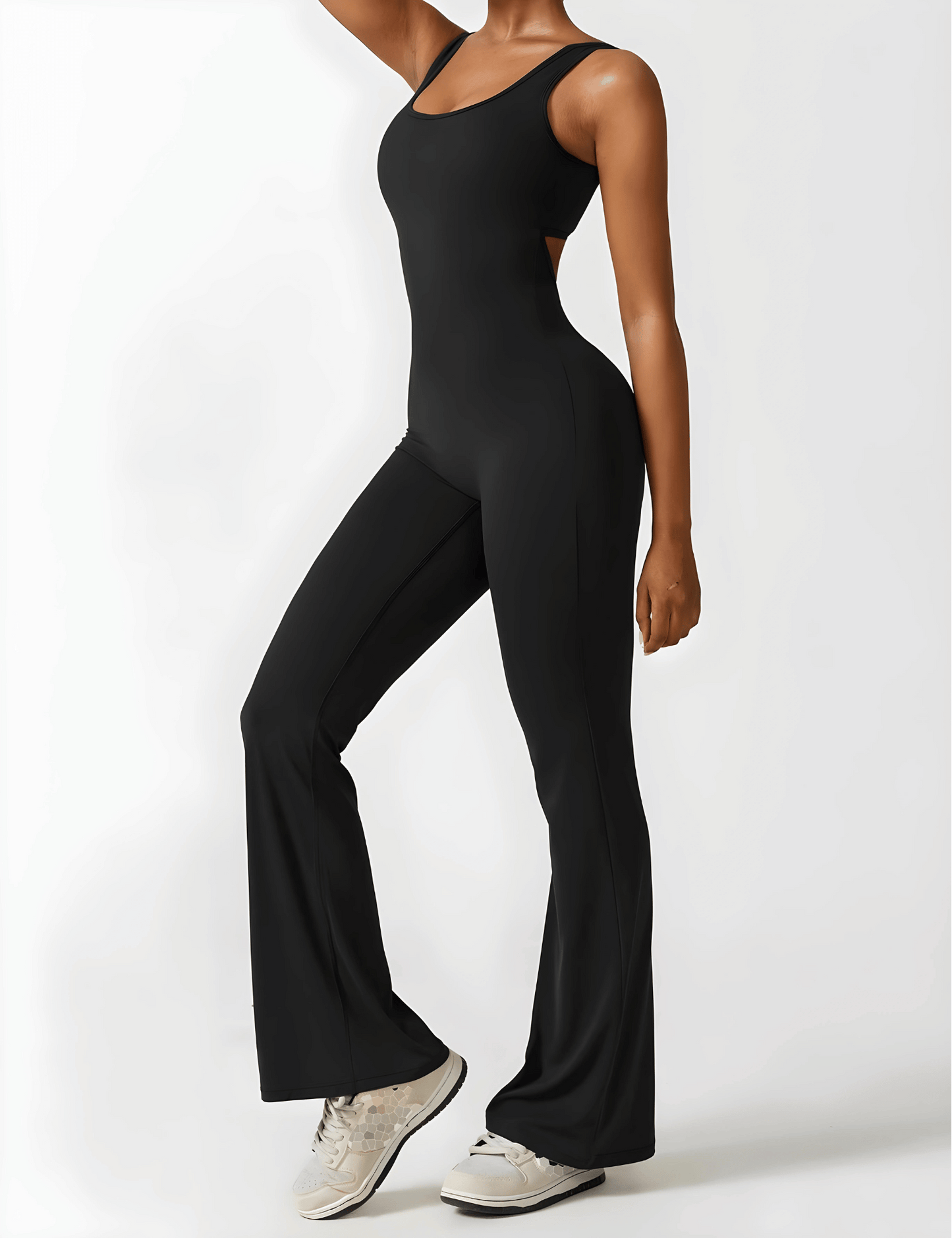 Cheekee V-Back Flared Jumpsuit