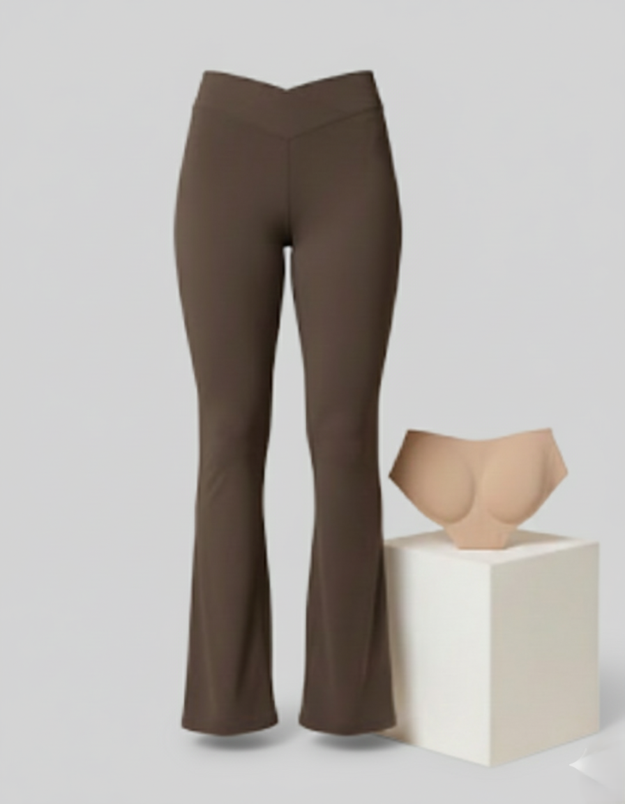V-Back Flared Leggings + Free ButtLiftPro Padded Panty Deal