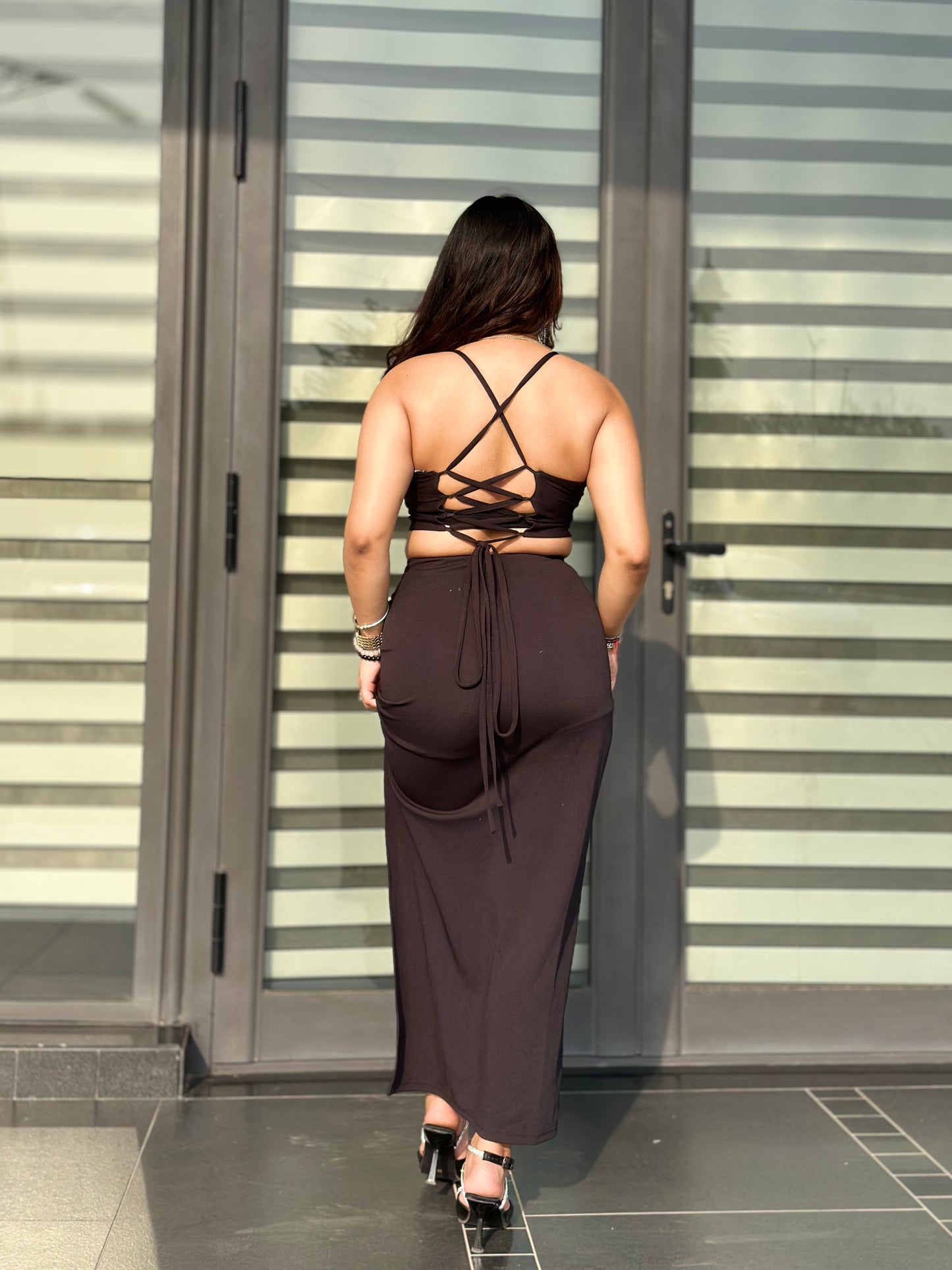 cheekee black bodycon dress