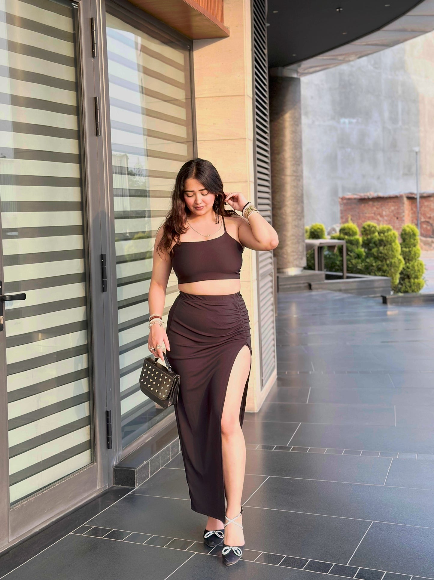 cheekee black bodycon dress