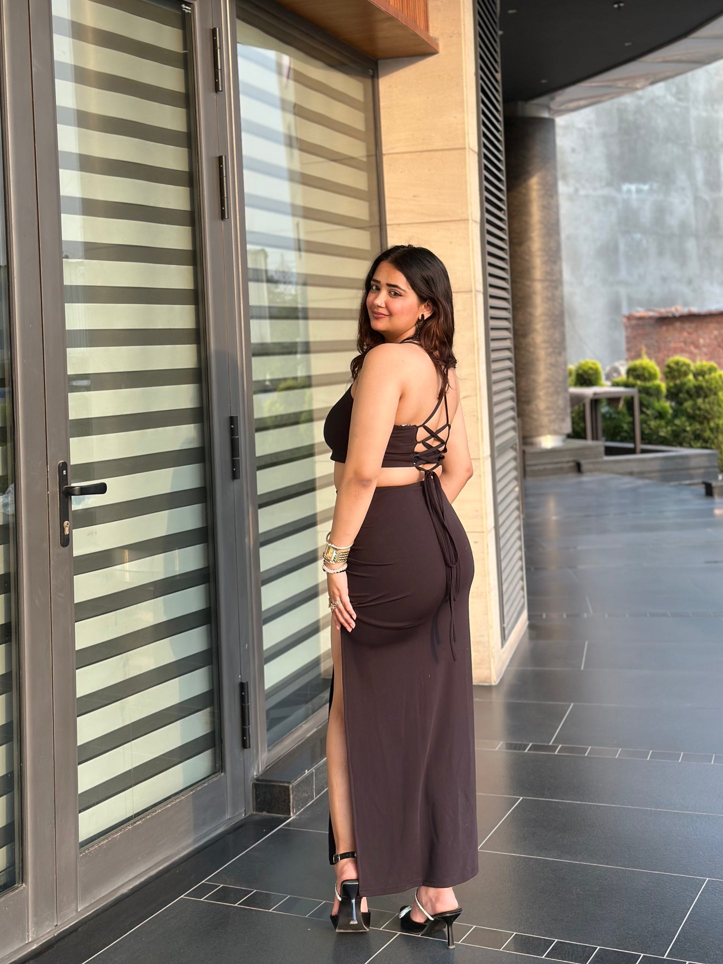 cheekee black bodycon dress
