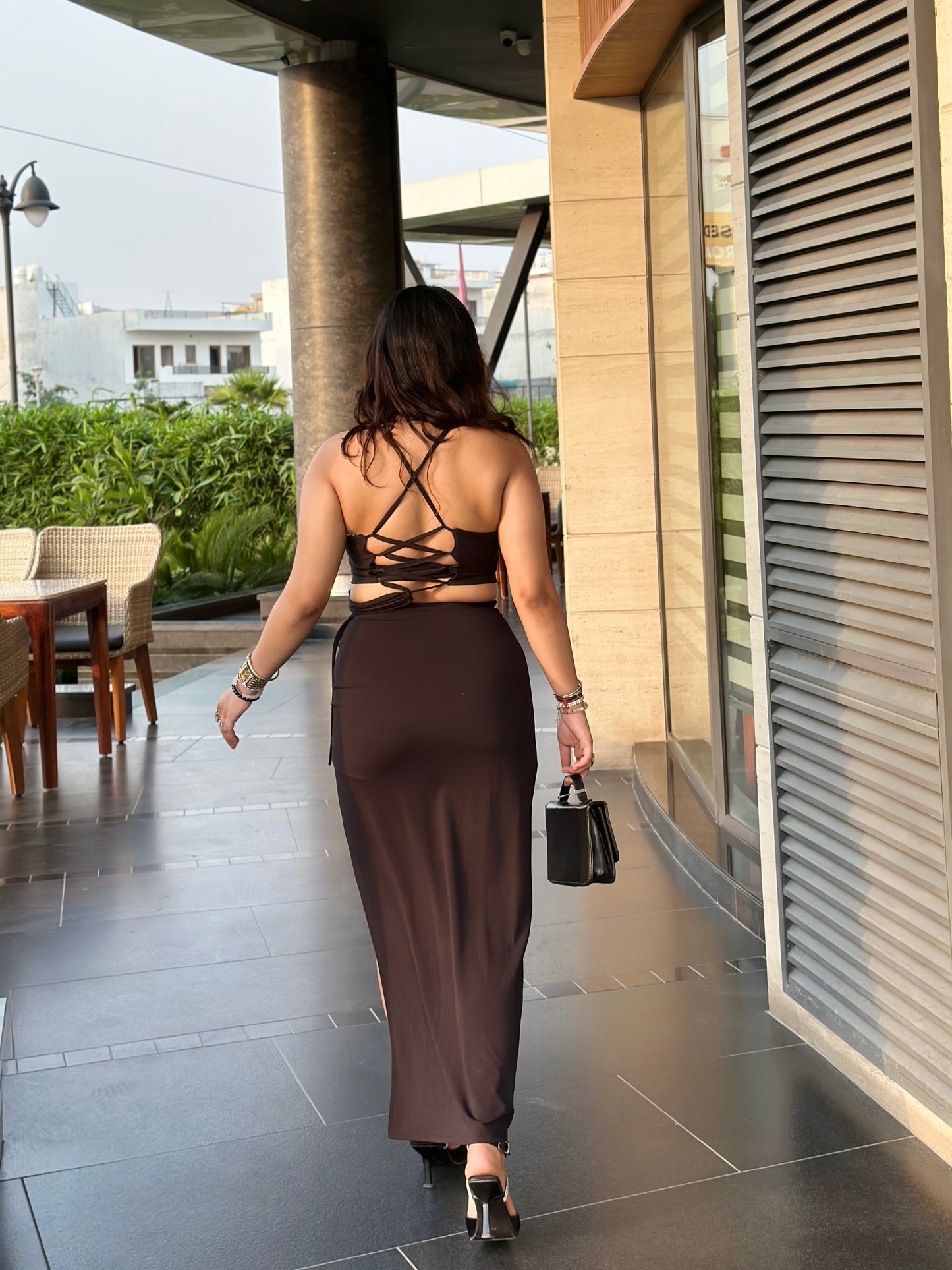 cheekee black bodycon dress