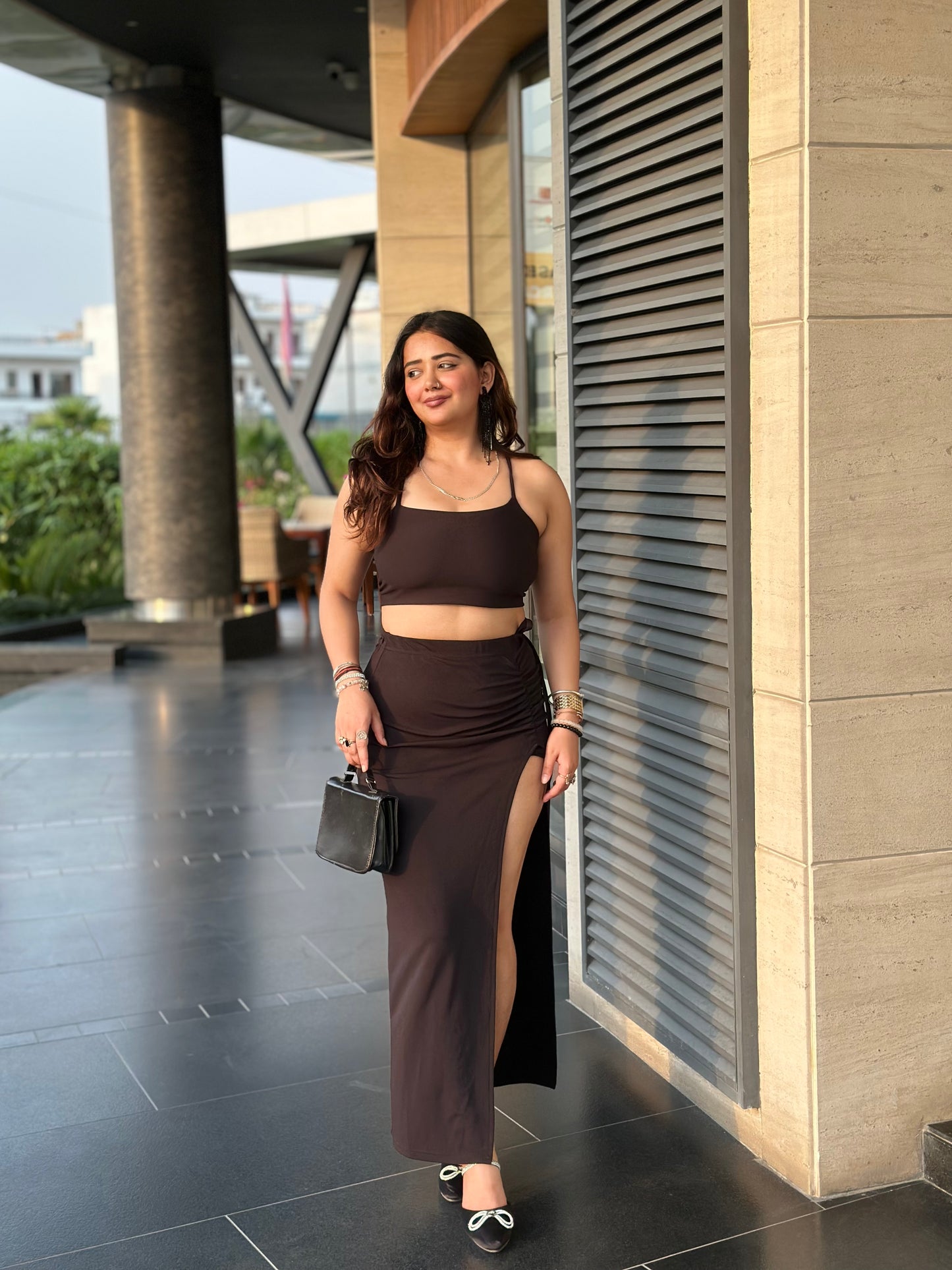 cheekee black bodycon dress