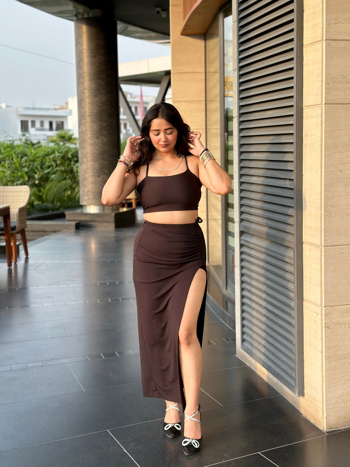 cheekee black bodycon dress