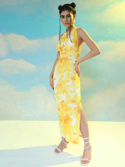 Cheekee Sunlit Bloom Halter Dress ☀️🌼