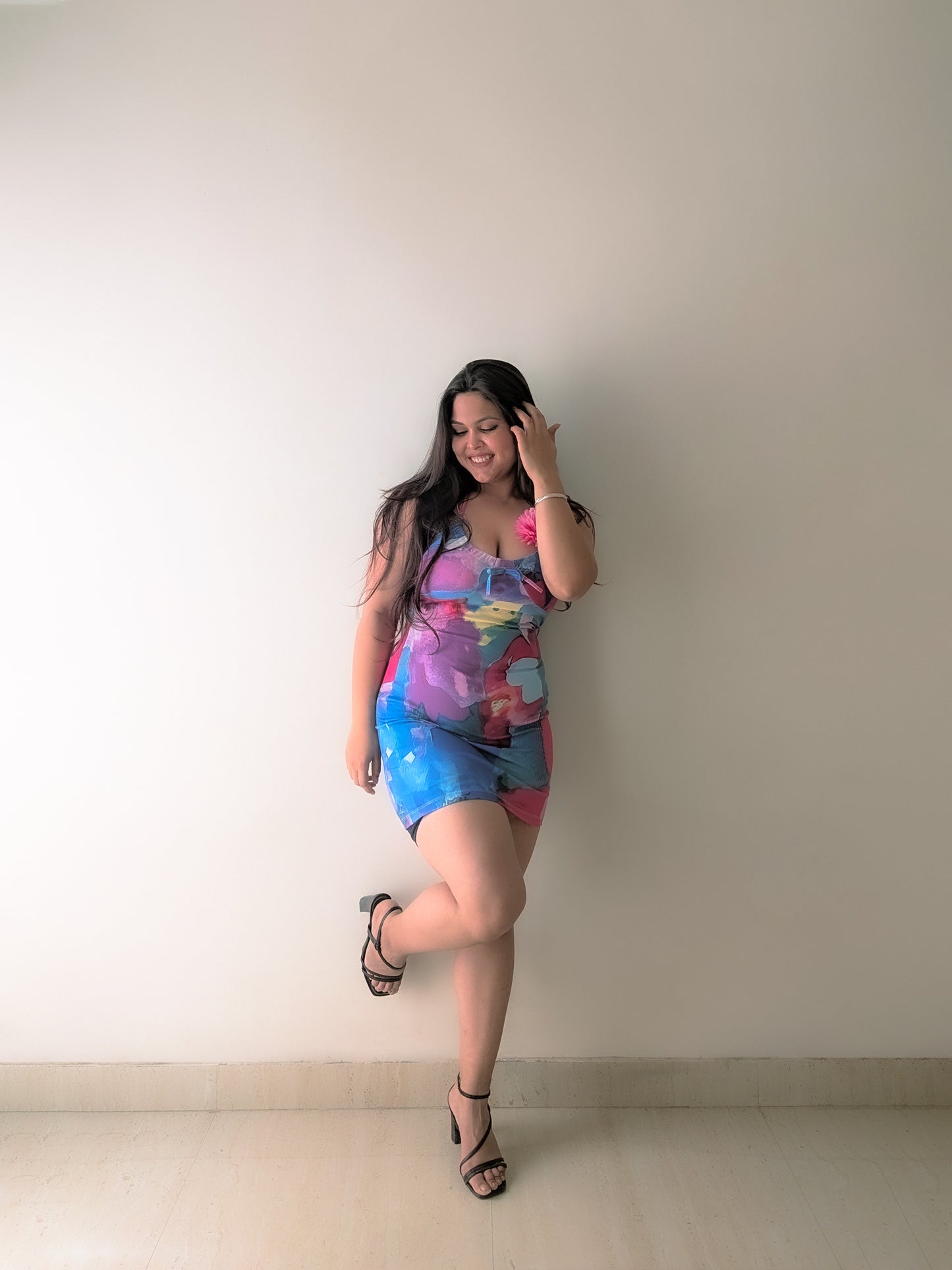 Cheekee Bloom Halter Bodycon Dress 🌸🌈