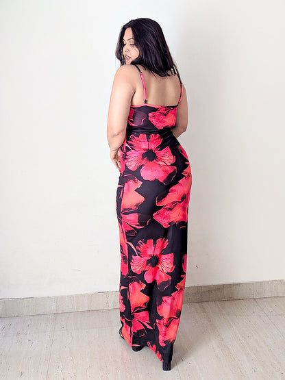 Cheekee's Flowery black bodycon dress