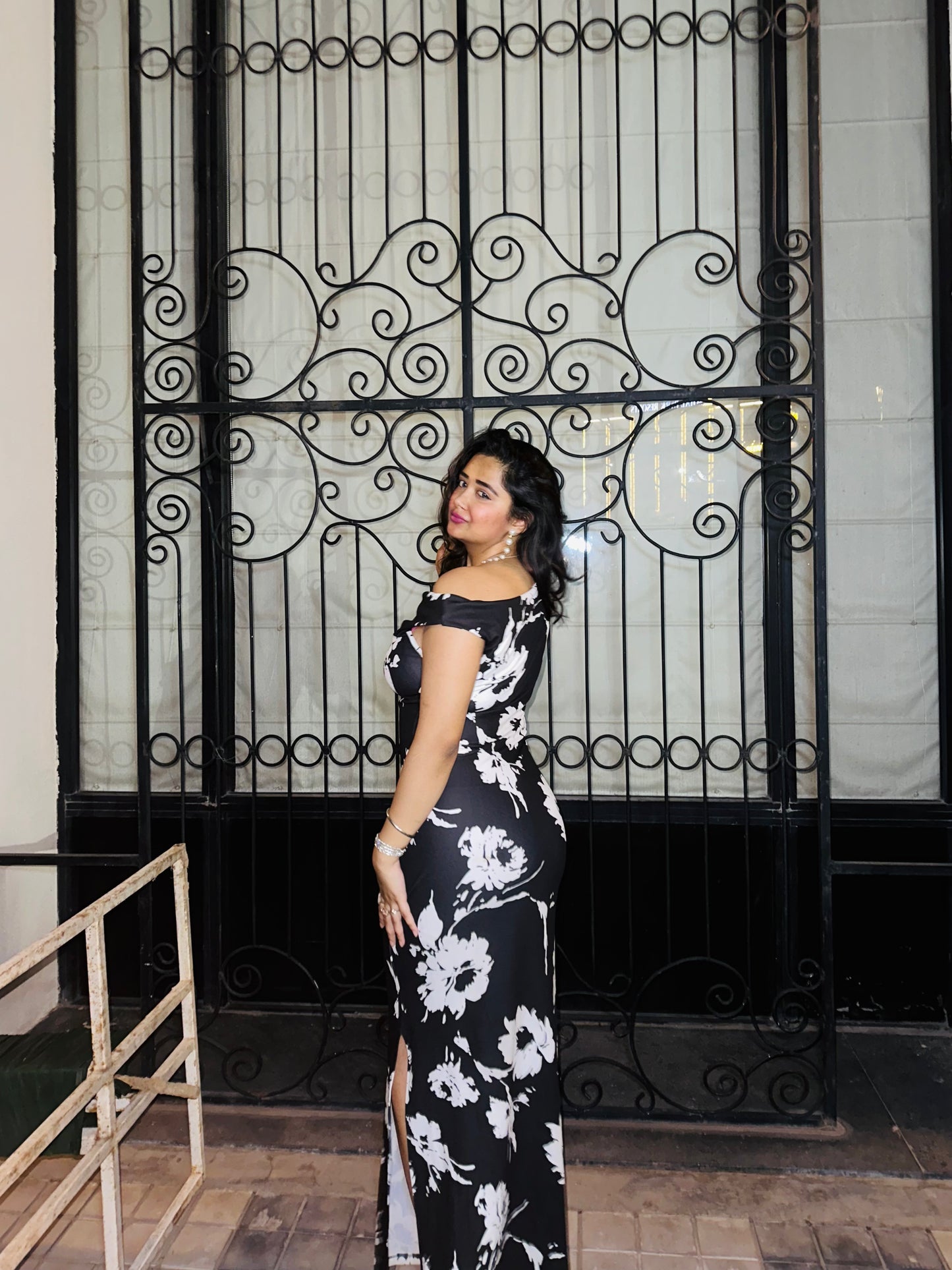 Cheekee Midnight Bloom One-Shoulder Maxi Dress