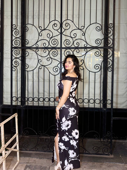 Cheekee Midnight Bloom One-Shoulder Maxi Dress