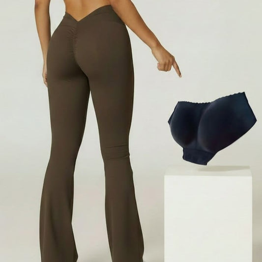 V-Back Flared Leggings + Free ButtLiftPro Padded Panty Deal