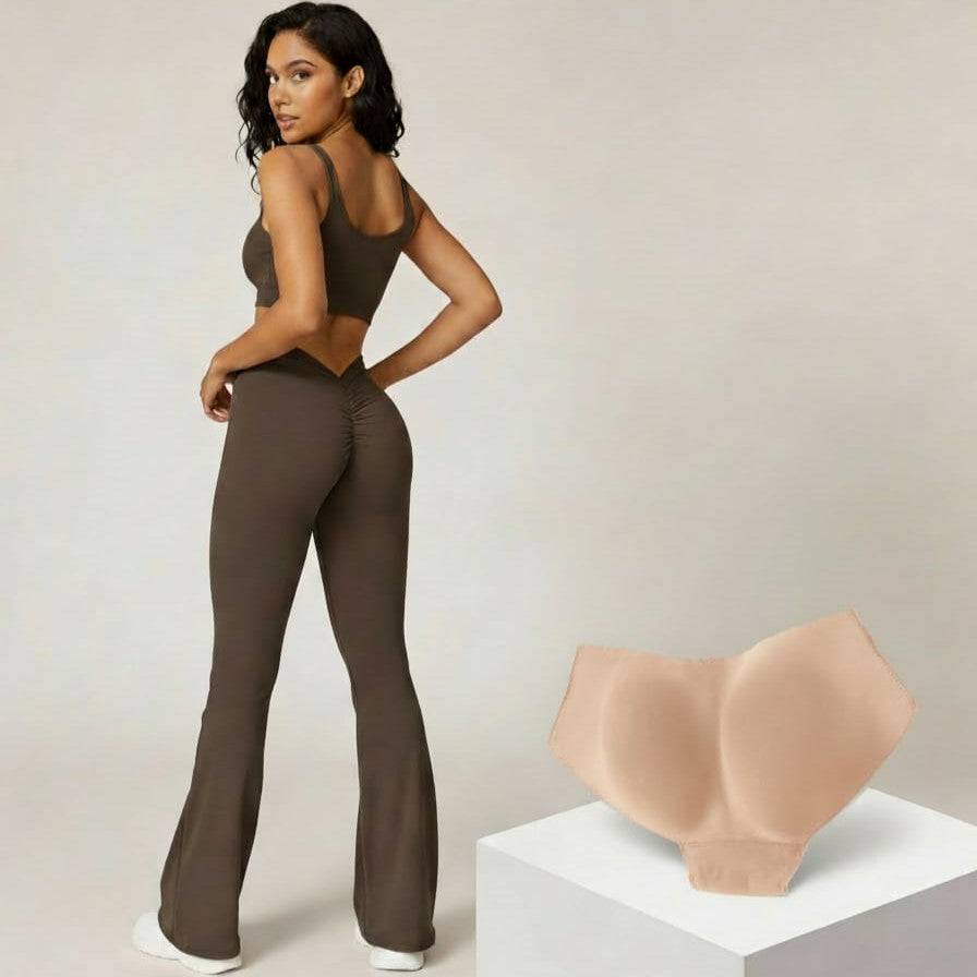 V-Back Flared Leggings + Free ButtLiftPro Padded Panty Deal