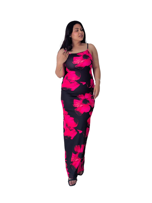 Cheekee's Flowery black bodycon dress