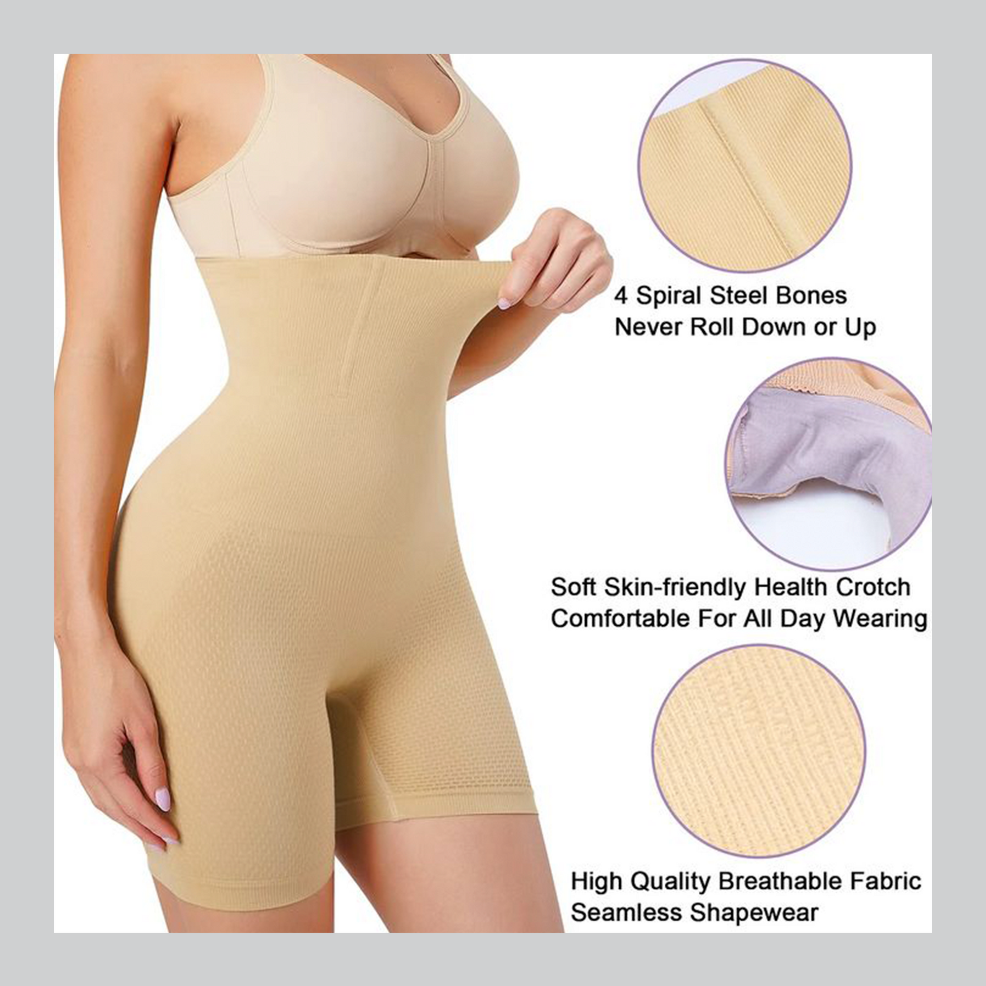 Lolmot Body Shaper for Women Tummy Control Compression Butt Lifter