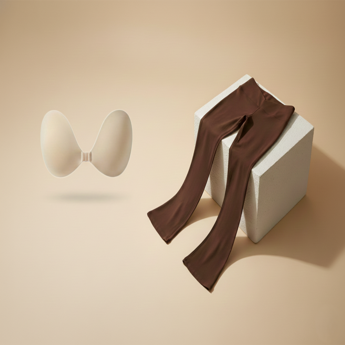 Women's Flared V-Back Leggings with Complimentary Moon Bra | Style & Support Deal