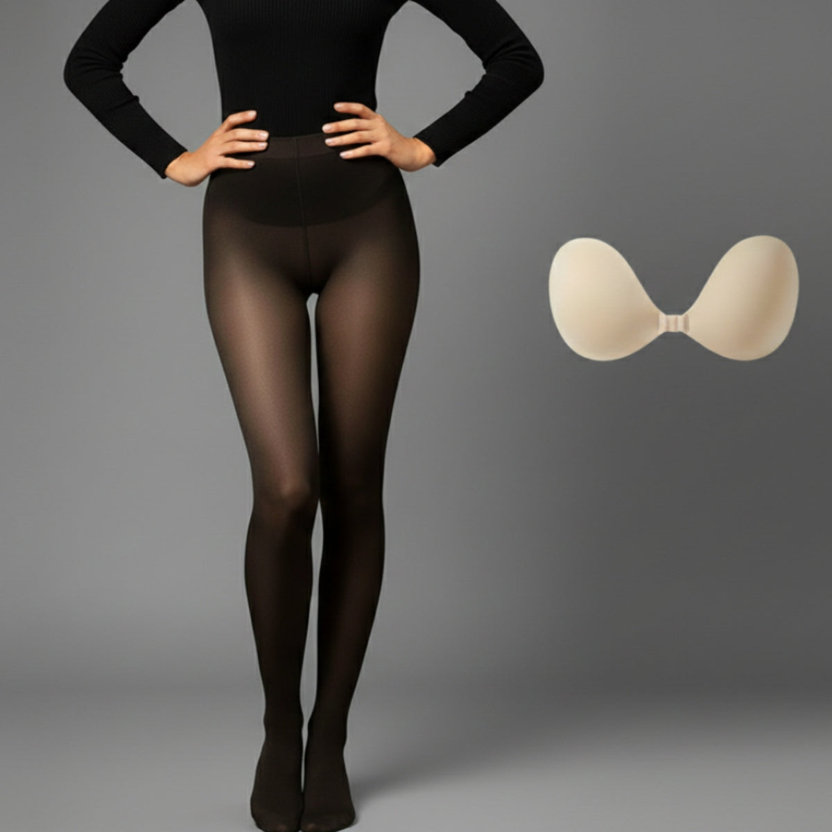 Women’s Illusion Shaping Leggings & Sticky Push-Up Moon Bra